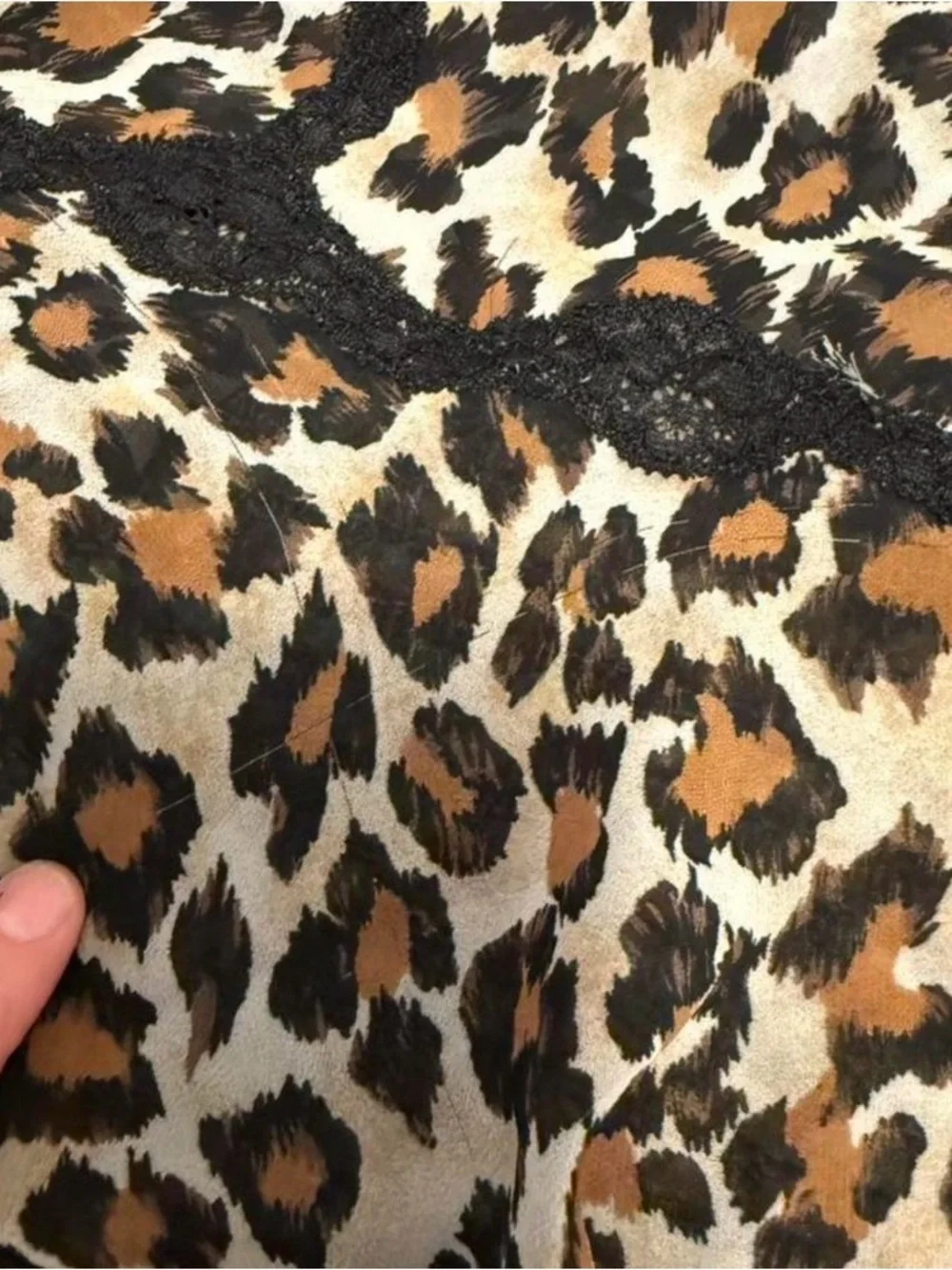 Y2K Leopard Print Lace Trim Cami Baby Doll Dress Mob Wife Baddie Bratz Rock L - Picture 7 of 8